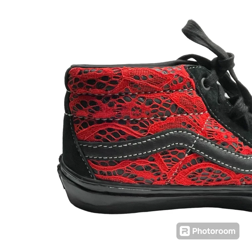 VANS Grosso Mid Premier 3D Skate Shoes Sz‎ 8.5 Unisex Red Lace/Black